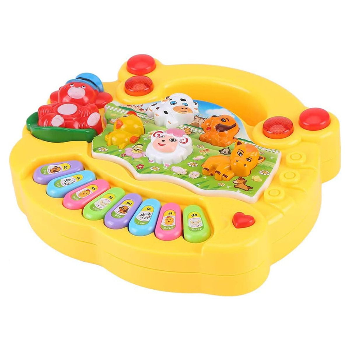 Baby Music Keyboard Piano Drum Set, Baby Piano Light Up Animal Musical Toys,Infant Piano Toys for 1-3, Toddler Piano 6 12 18 24 Months Early Educational Toys
