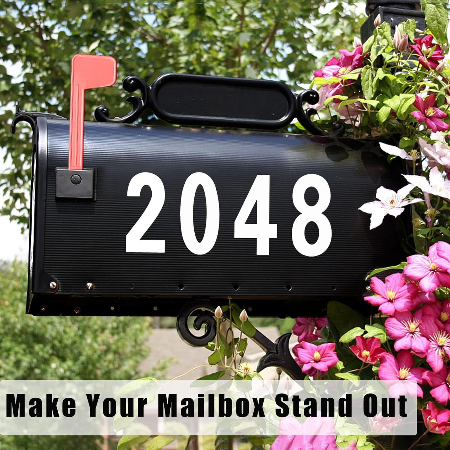 Fixdono Reflective Mailbox Numbers for Outside, 5 Sets Waterproof Mailbox Numbers Stickers for Mailbox, Door, Garbage Bins, Self Adhesive