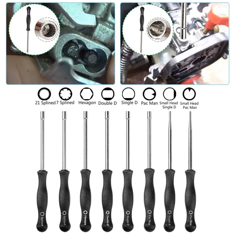 8 Pcs Carburetor Adjustment Tool Kit Screwdriver Tune-up for Common 2 Cycle Carb Small Engine