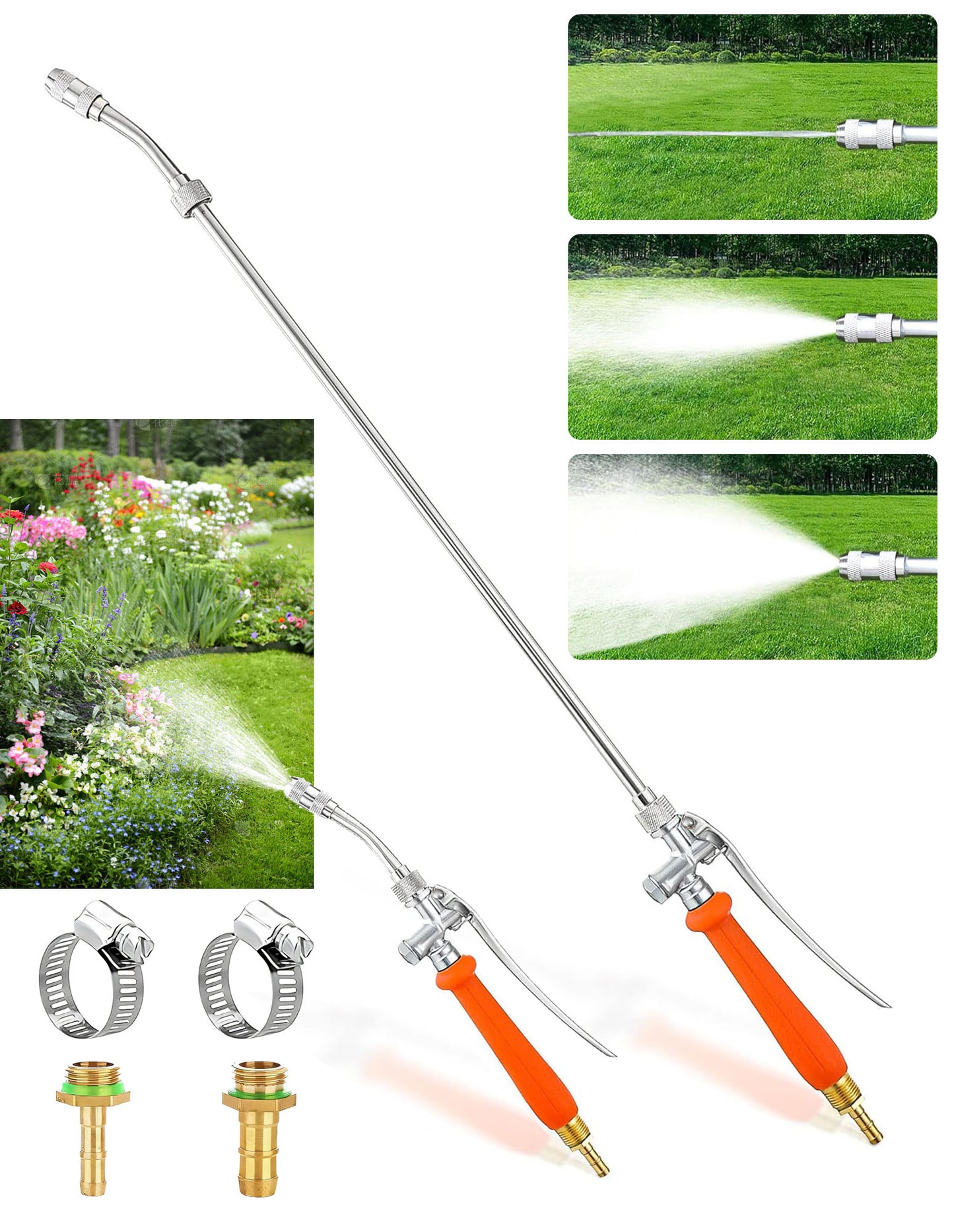 Fixdono Stainless Steel Watering Wand, 29" Universal Sprayer Wand Replacement, Perfect for Garden