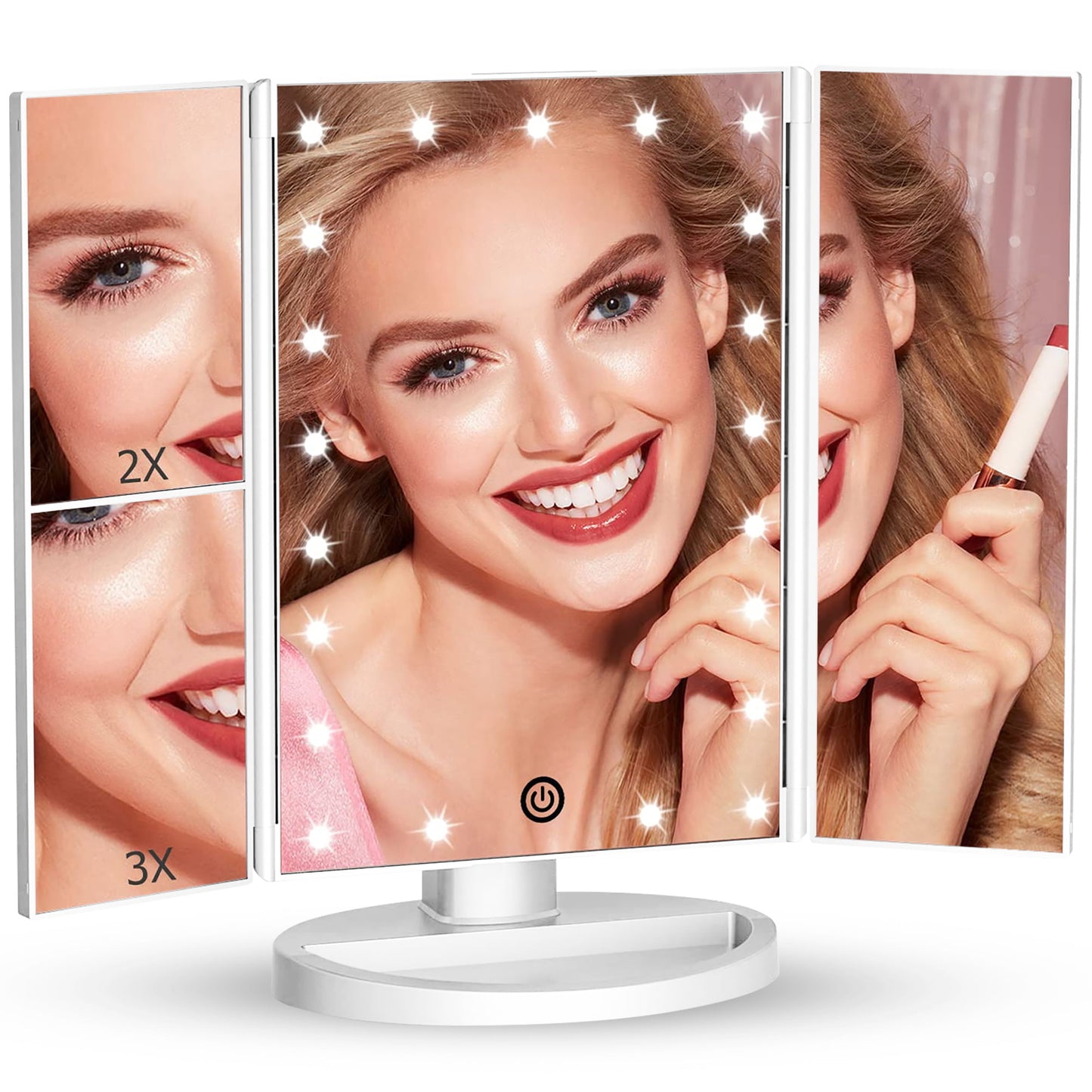 Beauty on the Go: Rechargeable Travel Makeup Mirror with Touch Screen!