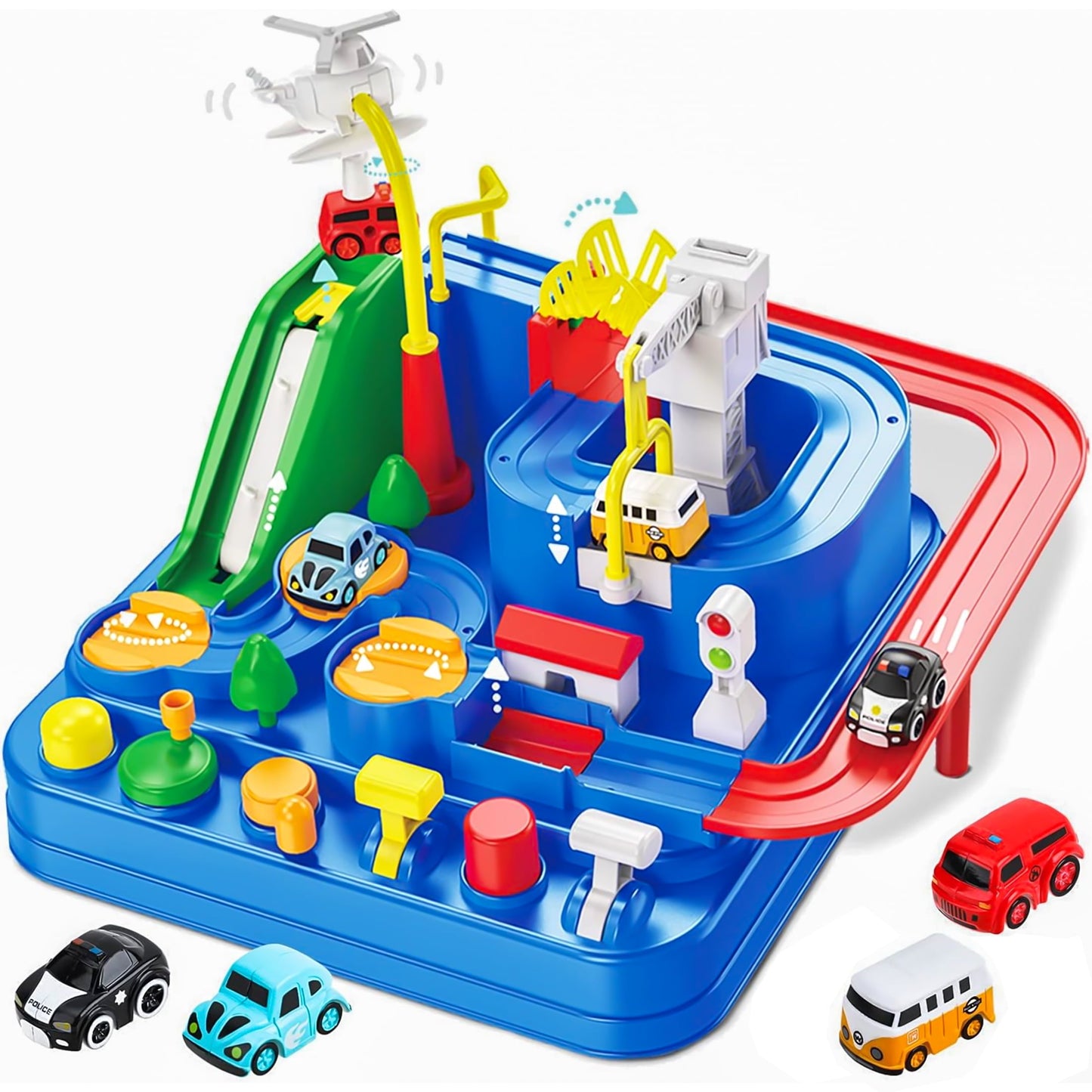 Adventure Race Car Toys for Boys, Race Track Playset Toddler Christmas Birthday Gift for 3-7 Years Old Boys Girls, Education Toys for Kids Children Age 3+