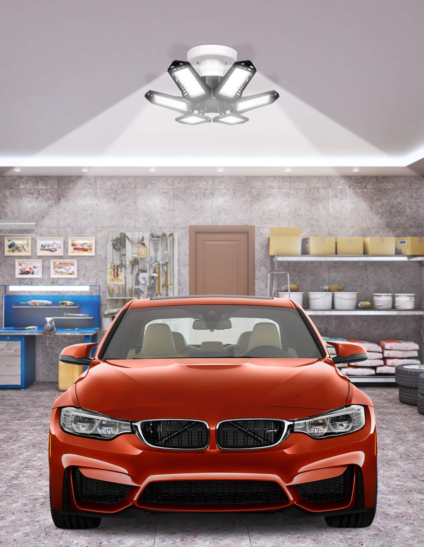 Sentryse LED Garage Lights Bulb 6500K 2200LM, E26/E27 Garage Ceiling Shop Light, 2 Pack