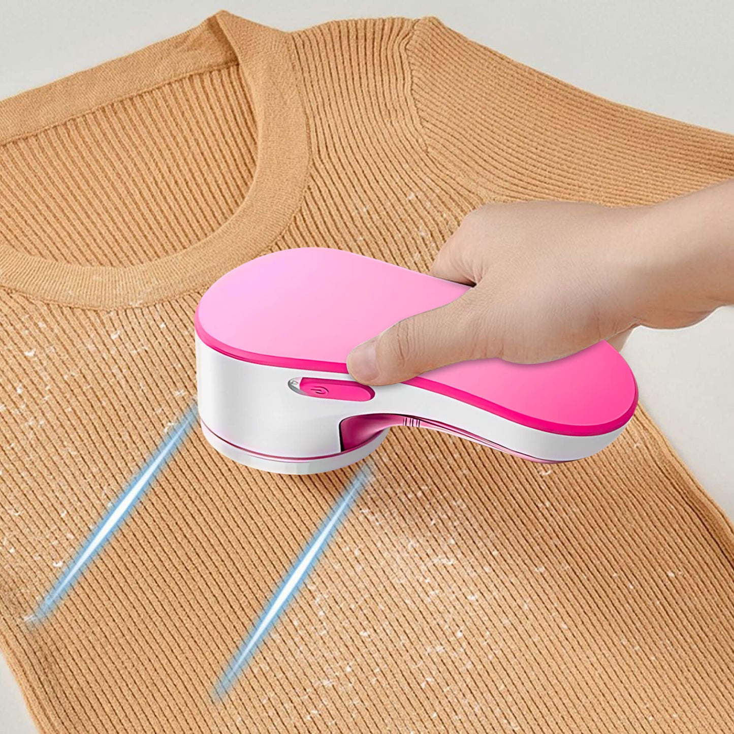 Cordless Fabric Shaver, Rechargeable Lint Remover, Electric Lint Shaver Sweater Defuzzer with 2 Replaceable Stainless Steel Blades, Remove Clothes Fuzz, Lint Balls, Pills, Bobbles
