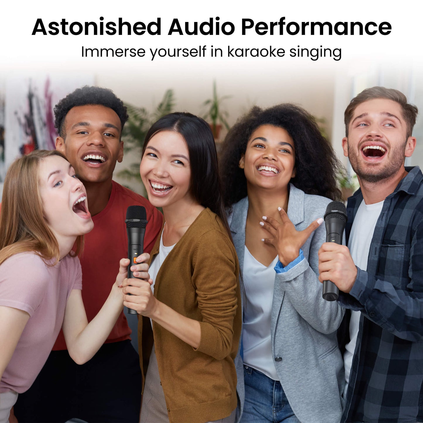 Fixdono Wireless Microphone, Dual Karaoke Microphone System, Handheld Cordless Microphone for Party, Karaoke, Singing, Wedding