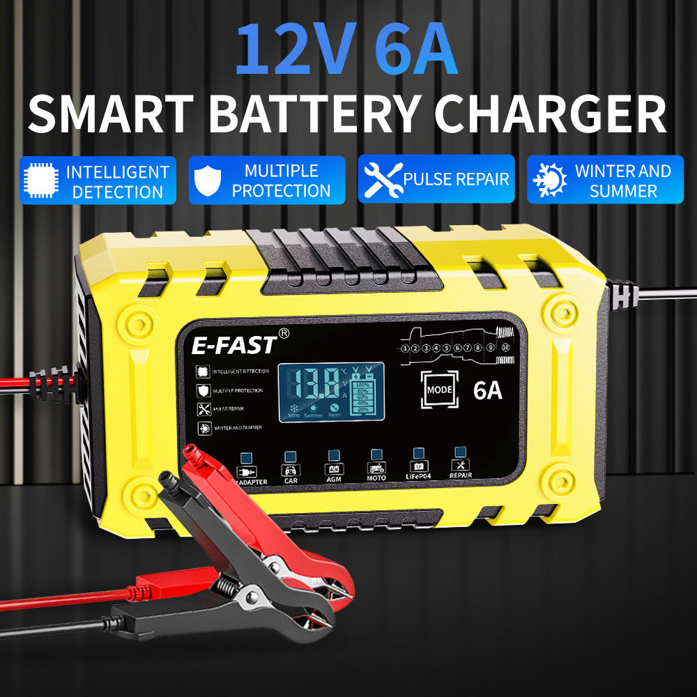 Tidymend 6A Smart Car Battery Charger, Trickle Charger 12V Fully Automatic Battery Maintainer, Float Charger and Desulfator for Motorcycle, ATV, Lithium and Deep Cycle Batteries