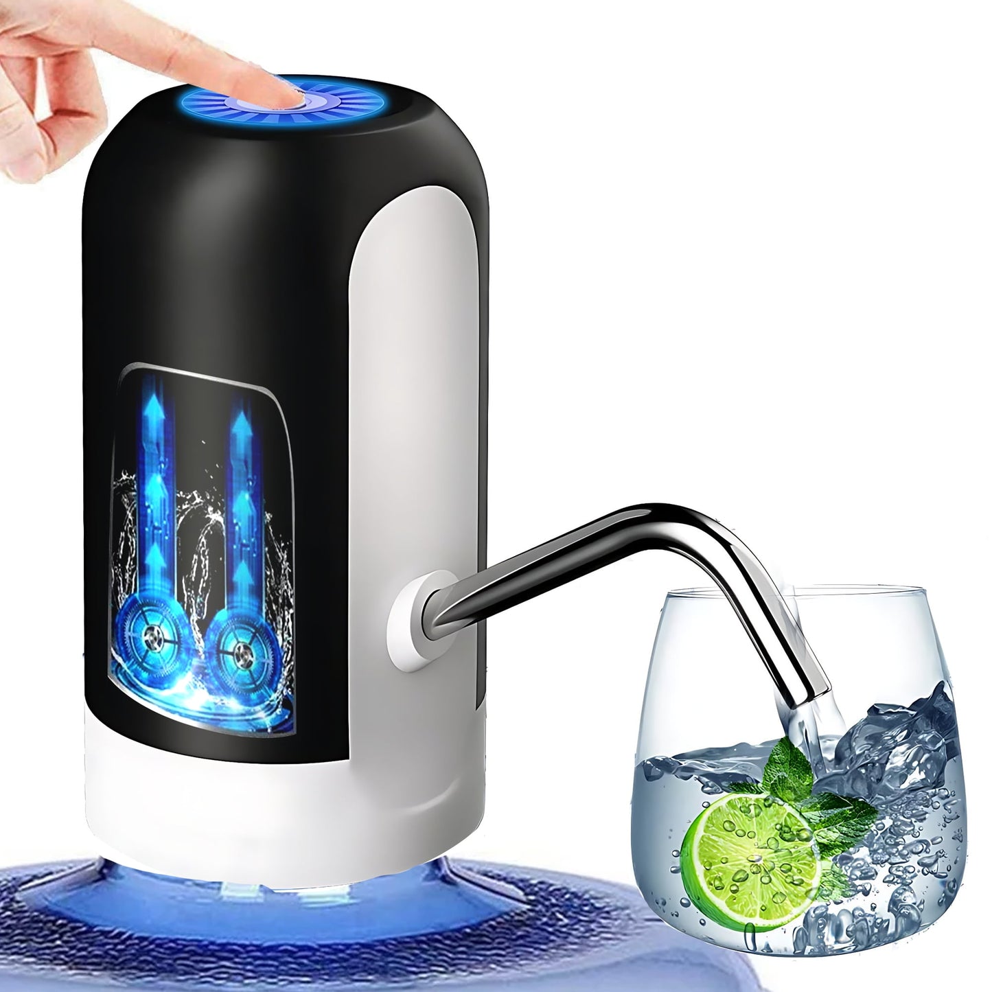 1 Pcs Water Pump Dispenser, Automatic Electric Drinking Water Pump, USB Charging Water Dispenser, Water Pump for 2, 3, 4, 5 Gallon, Black