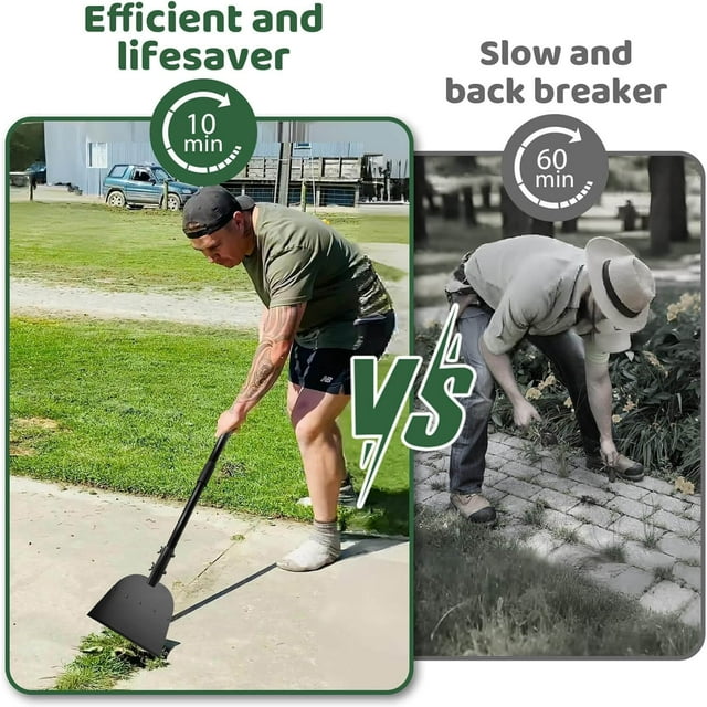 Tidymend Garden Flat Shovel, 54" Garden Cleaning Shovel, Heavy Duty Manual Weeder Metal Floor Scraper Garden Tool for Lawn Edging, Digging, Weeding, Scraping, Ice Remove