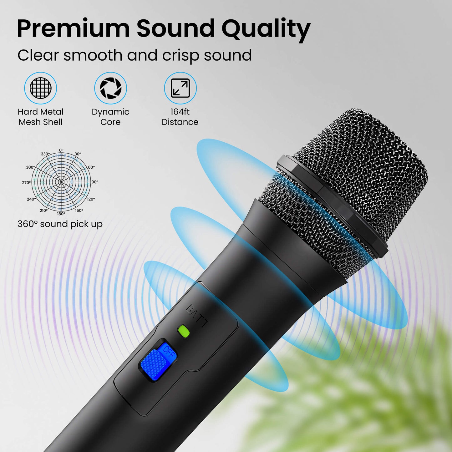 Fixdono Wireless Microphone, Dual Karaoke Microphone System, Handheld Cordless Microphone for Party, Karaoke, Singing, Wedding