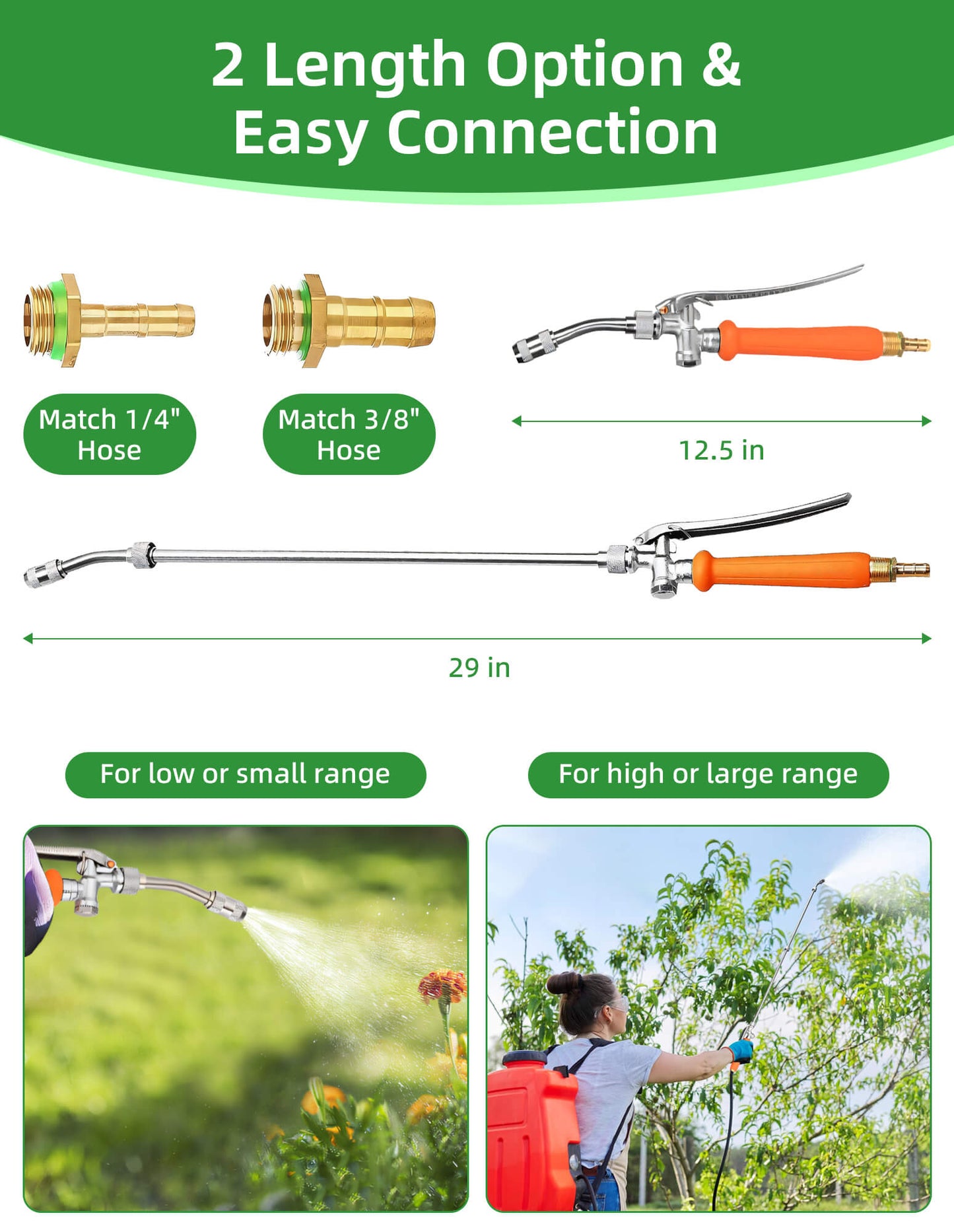 Fixdono Stainless Steel Watering Wand, 29" Universal Sprayer Wand Replacement, Perfect for Garden