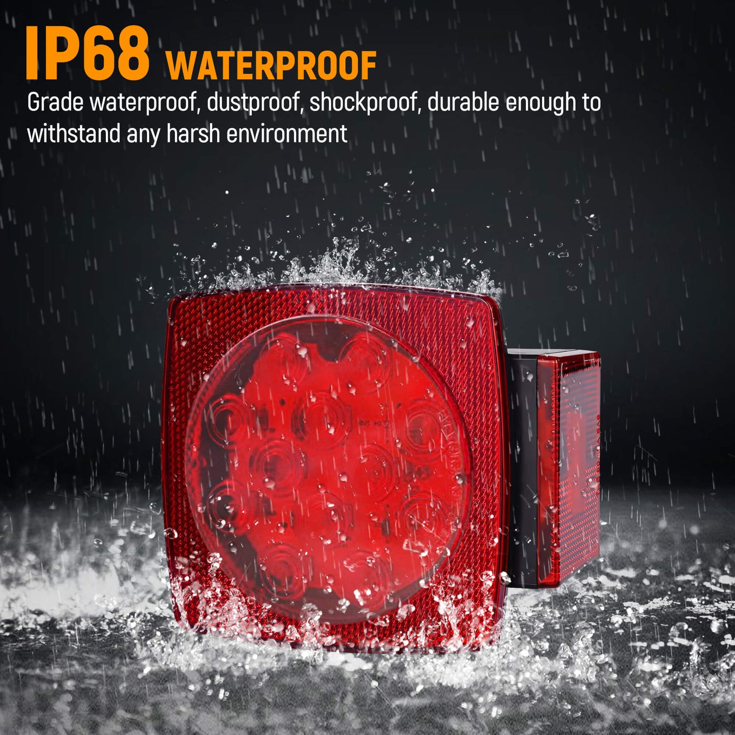 Fixdono Waterproof Tail Lights Boat Lights for Trailers, 2 Pcs