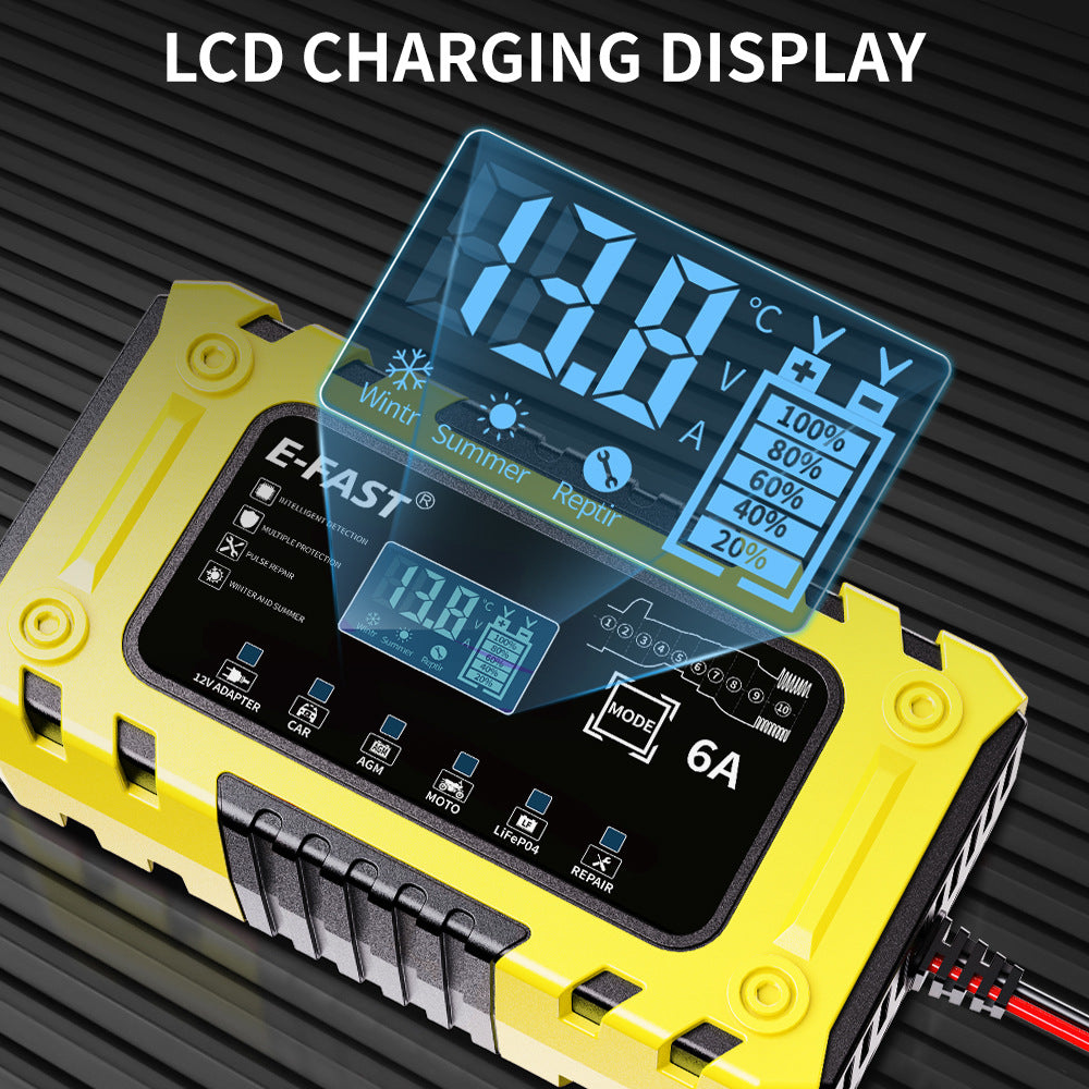 Tidymend 6A Smart Car Battery Charger, Trickle Charger 12V Fully Automatic Battery Maintainer, Float Charger and Desulfator for Motorcycle, ATV, Lithium and Deep Cycle Batteries