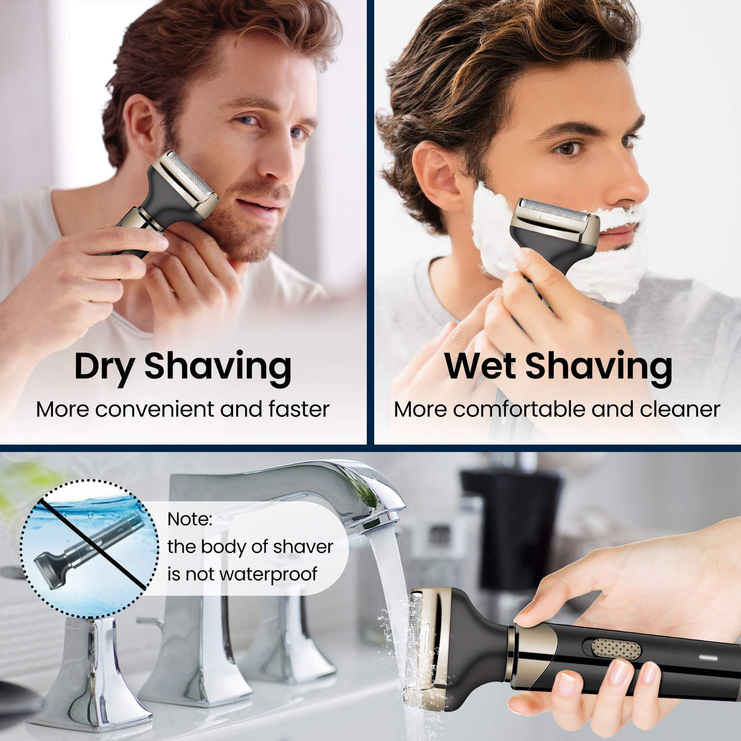 Reichtum Electric Shaver for Men Women, 4 in 1 Rechargeable Razor Nose Hair Trimmer Grooming Groomer Kit for Facial Eyebrow Beard Sideburn