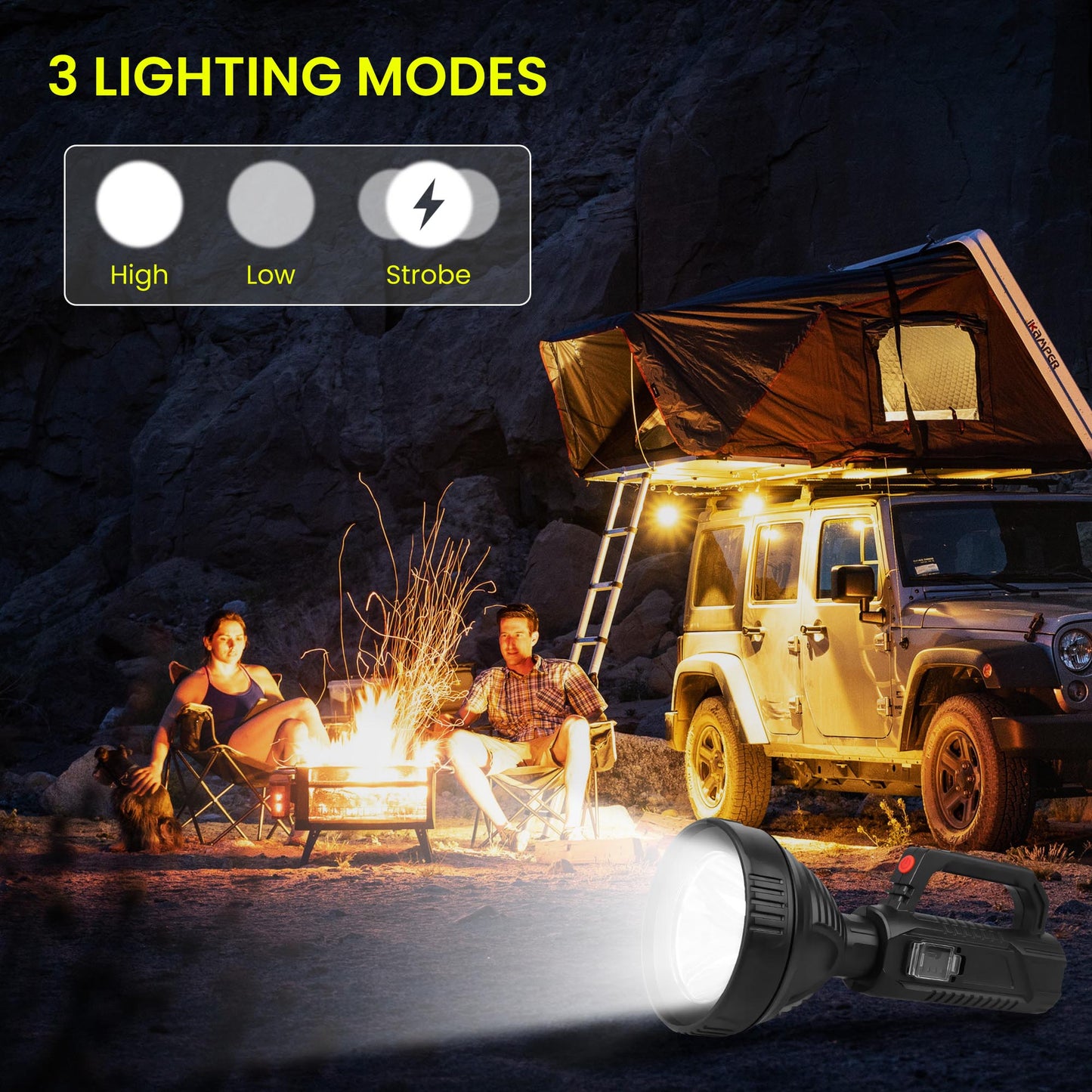 LED Flashlight Rechargeable, 50000 Lumens Super Bright Flashlights, Big Beam Long-Range Spotlight Flashlight, Waterproof Torch Light for Camping, Fishing, Hunting, Hiking, Patrol