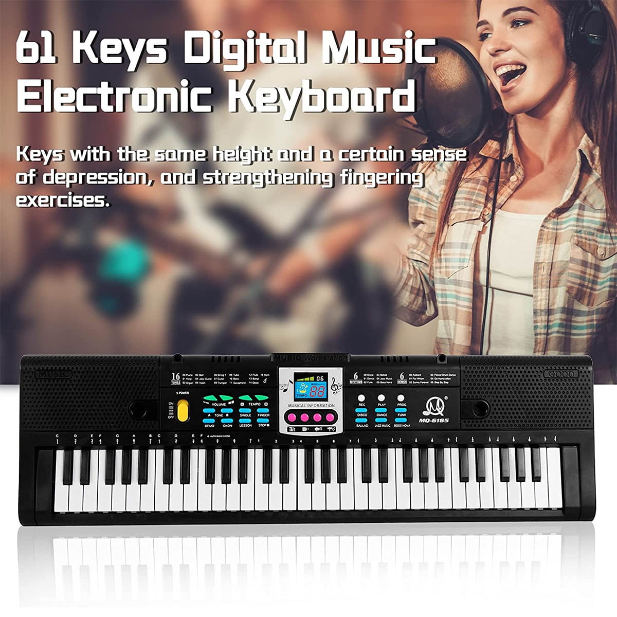 Fixdono Kids Keyboard Piano with Microphone, 61 Keys Multifunction Electric Piano Keyboard for Kids, Educational Toy Piano for 3 4 5 6 7 Year Old Boys Girls Gifts, Suitable for Children Ages 3 and Up