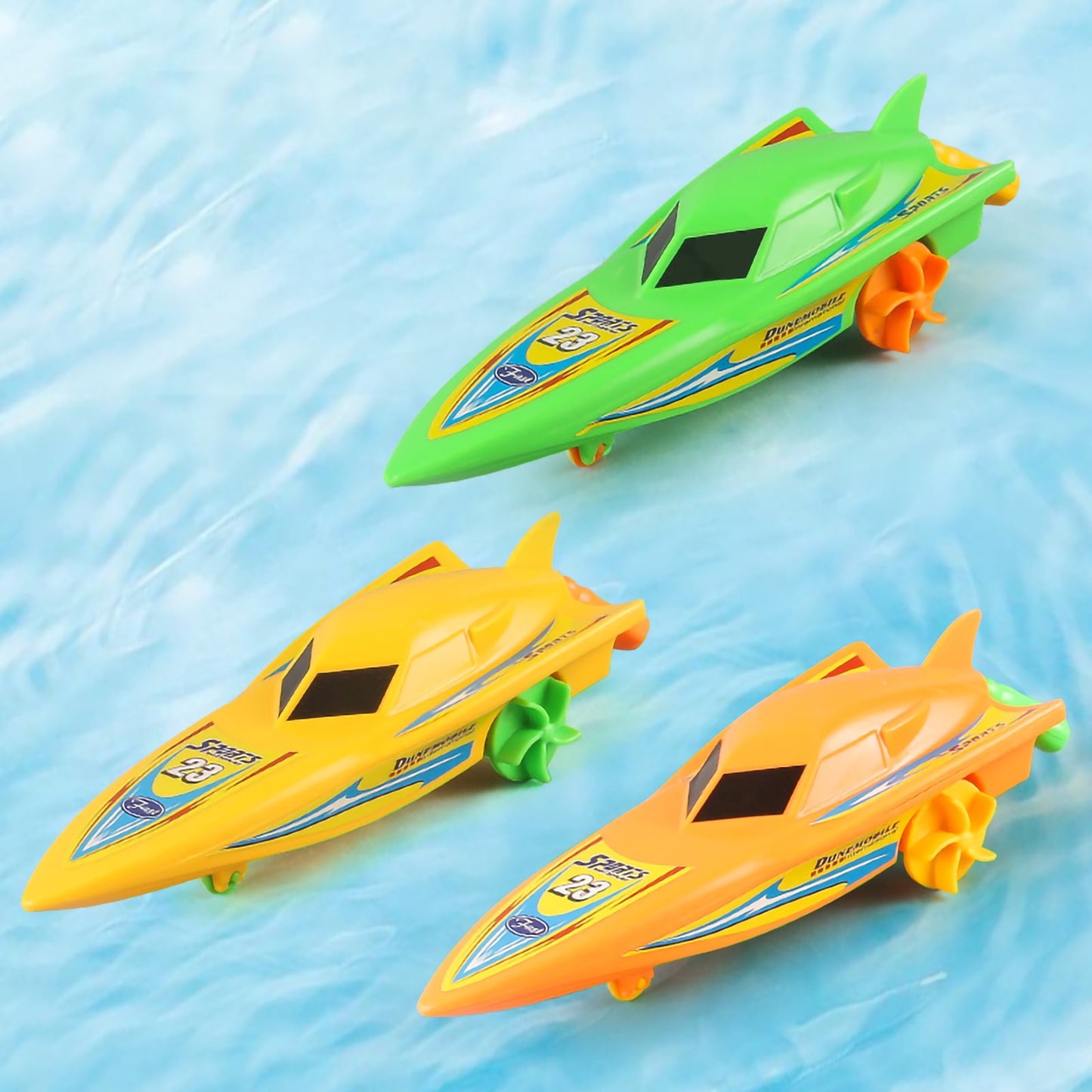 Fixdono Wind-up Boat Bath Toy, 4 Pack Clockwork Boat Bathtub Toy, Children Bathtub Shower Toy for Kids(Random Color)