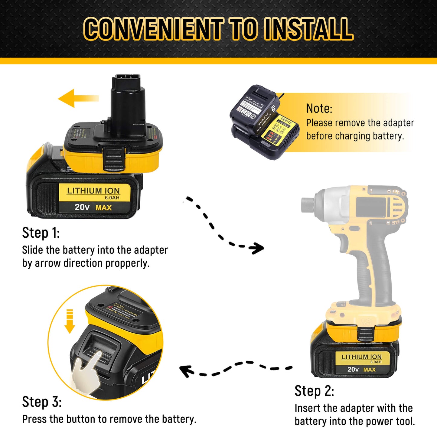 20V Battery Adapter for Dewalt 18V Tools Compatible with 20V MAX XR Lithium Battery DCB200 DCB201