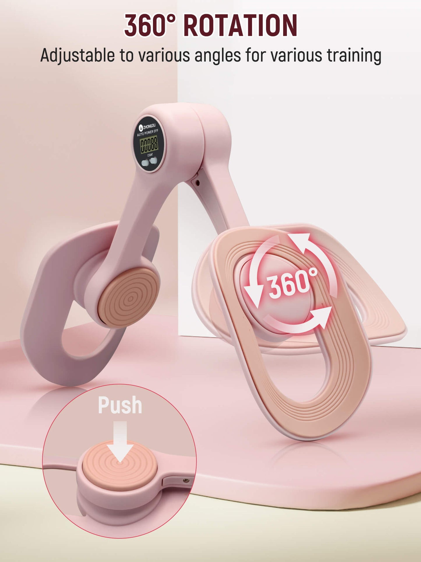 Sentryse Thigh Master, Thigh Trainer Pelvic Floor Exercise Devices with Display Counter, Inner Thigh Exerciser Workout Equipment for Women, Pink