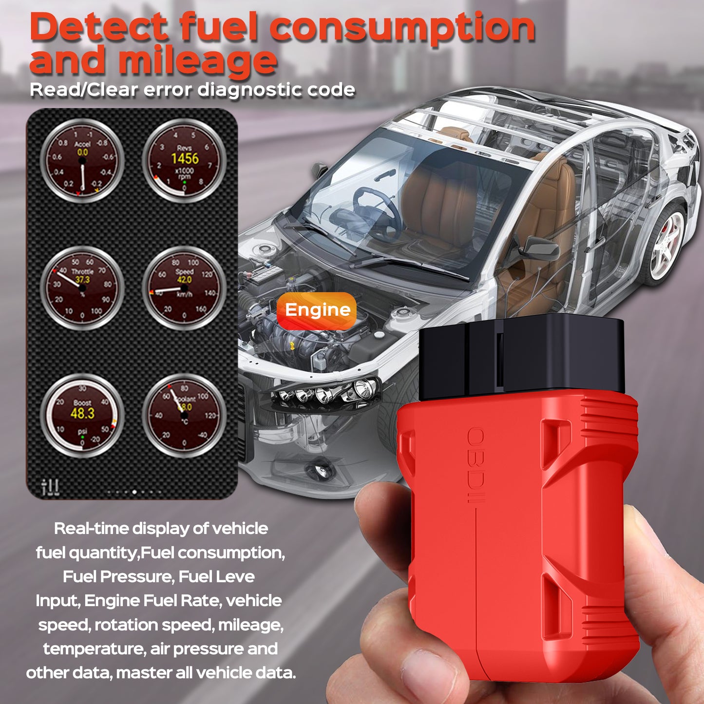Tidymend OBD2 Scanner Bluetooth, Car Code Reader for iOS & Android, Exclusive APP & No Subscription Fee, OBDII Car Scanner Diagnostic Scan Tool