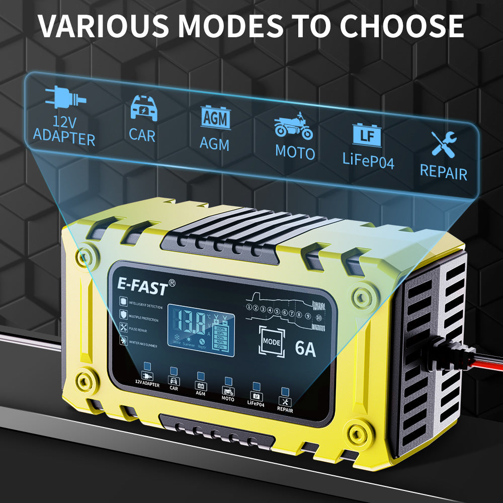 Tidymend 6A Smart Car Battery Charger, Trickle Charger 12V Fully Automatic Battery Maintainer, Float Charger and Desulfator for Motorcycle, ATV, Lithium and Deep Cycle Batteries