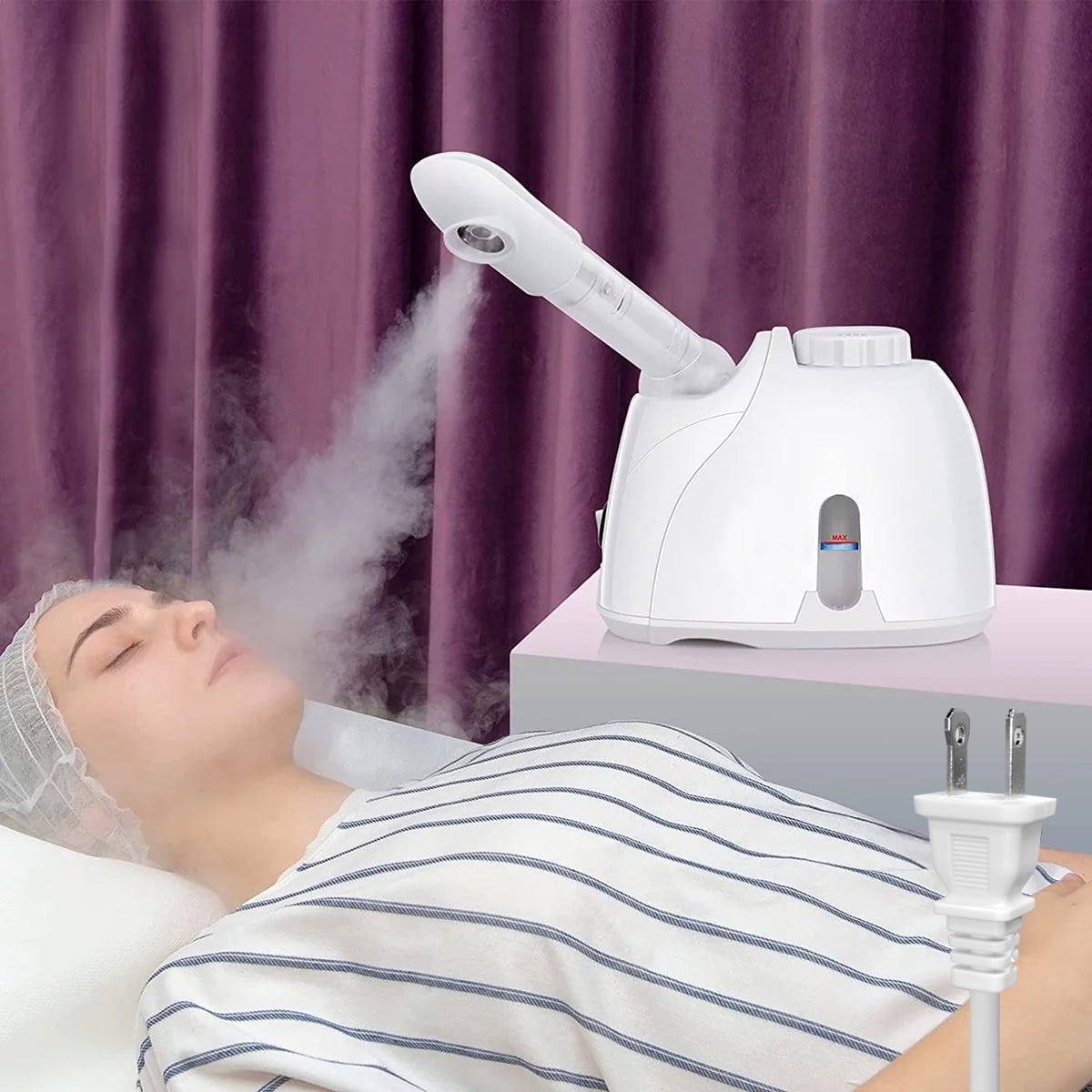 Fixdono Portable Facial Steamer, Nano Ionic Face Steamer with 180°Rotatable Sprayer, Warm/Cold Mist Portable Facial Steamer for Salon and SPA