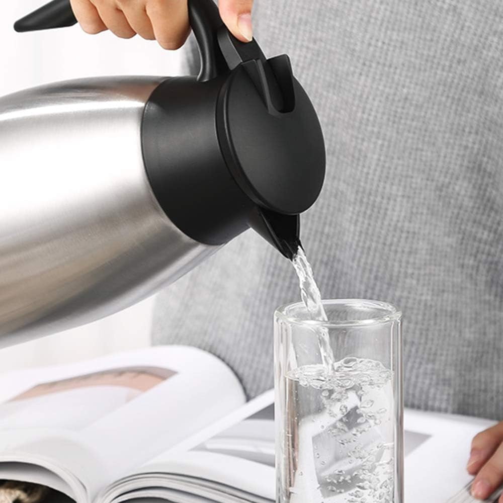 68oz Thermal Coffee Carafe, Stainless Steel Vacuum Insulated Coffee Thermos for Hot and Cold Beverage (Silver)