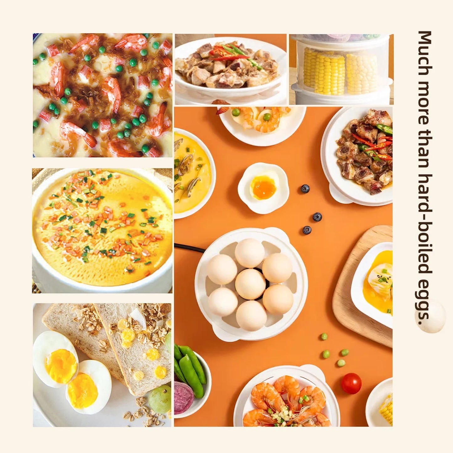 Fixdono Rapid Egg Cooker, 14 Egg Capacity Electric Egg Cooker for Hard Boiled Eggs, White