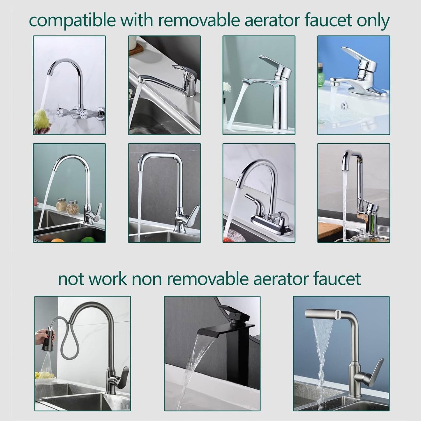 Fixdono Swivel Faucet Adapter Kit, Brass 3/4" Faucet to Garden Hose Adapter, Chrome Silver