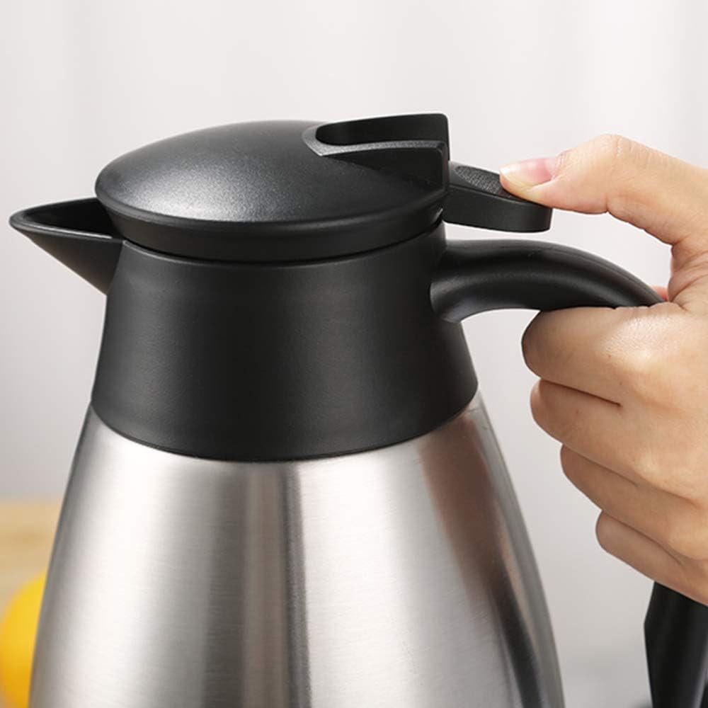68oz Thermal Coffee Carafe, Stainless Steel Vacuum Insulated Coffee Thermos for Hot and Cold Beverage (Silver)