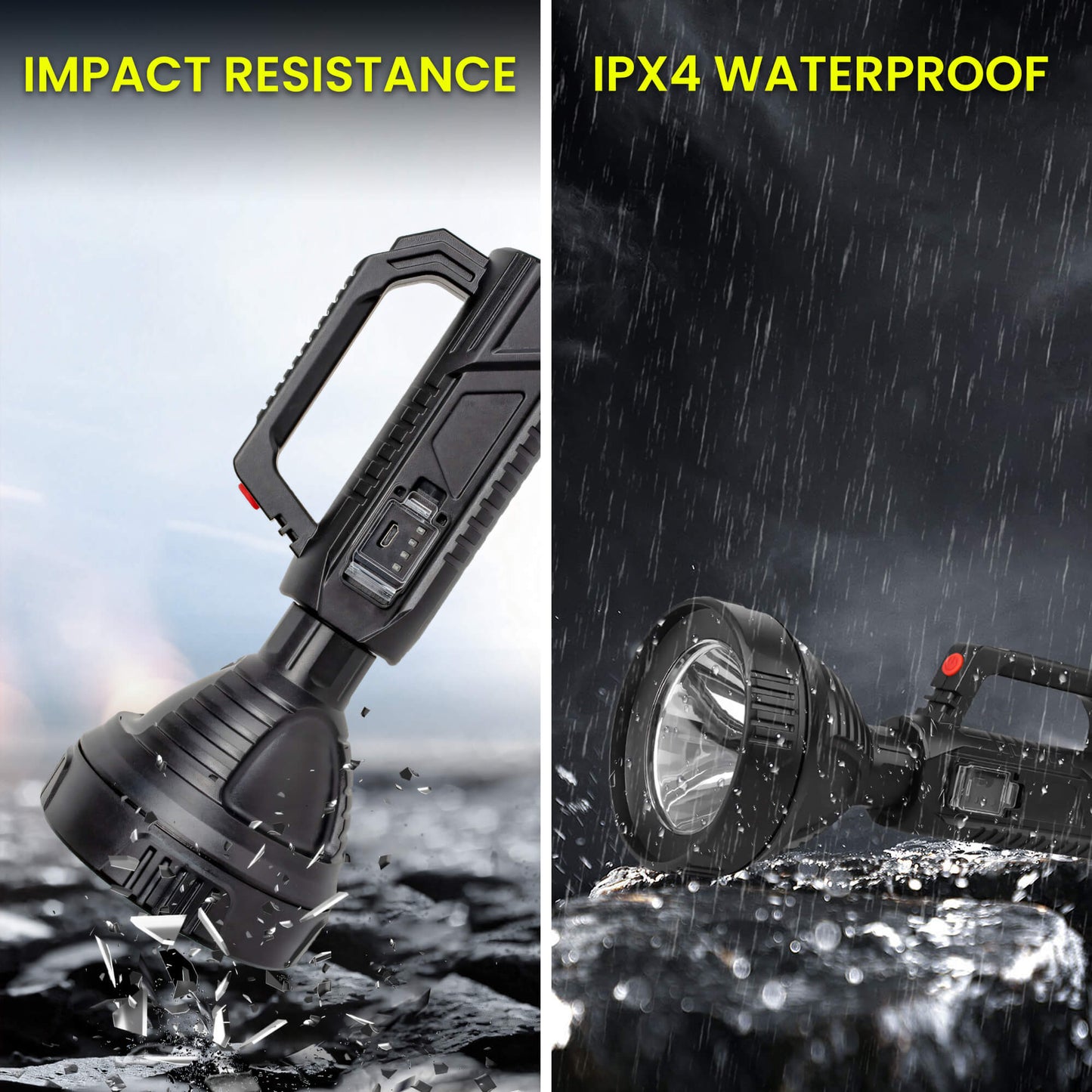 LED Flashlight Rechargeable, 50000 Lumens Super Bright Flashlights, Big Beam Long-Range Spotlight Flashlight, Waterproof Torch Light for Camping, Fishing, Hunting, Hiking, Patrol