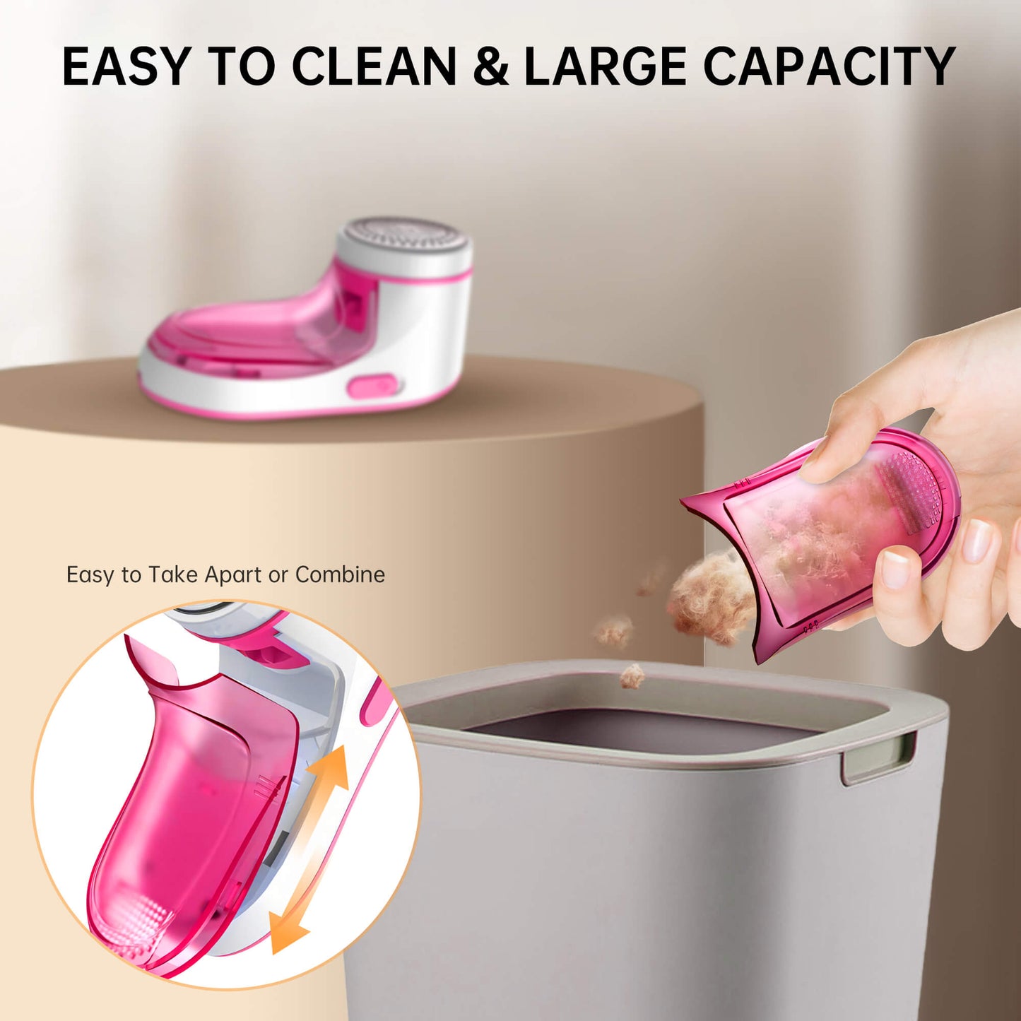 Cordless Fabric Shaver, Rechargeable Lint Remover, Electric Lint Shaver Sweater Defuzzer with 2 Replaceable Stainless Steel Blades, Remove Clothes Fuzz, Lint Balls, Pills, Bobbles