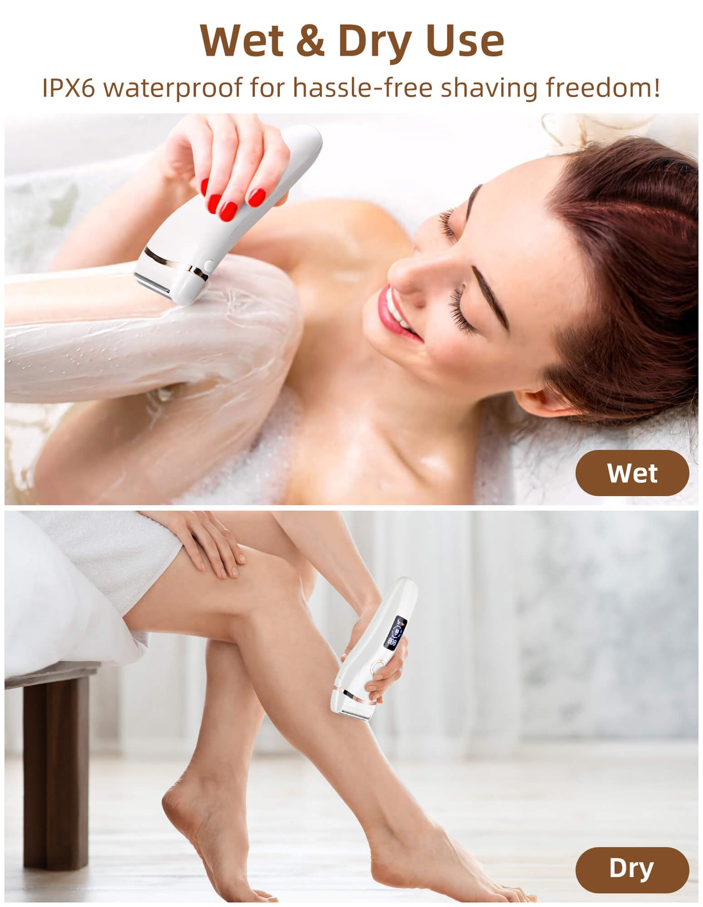 Fixdono Electric Razor for Women, 3 in 1 Lady Electric Shaver Body Hair Remover, Portable Bikini Trimmer for Leg Arm Armpit Underarms
