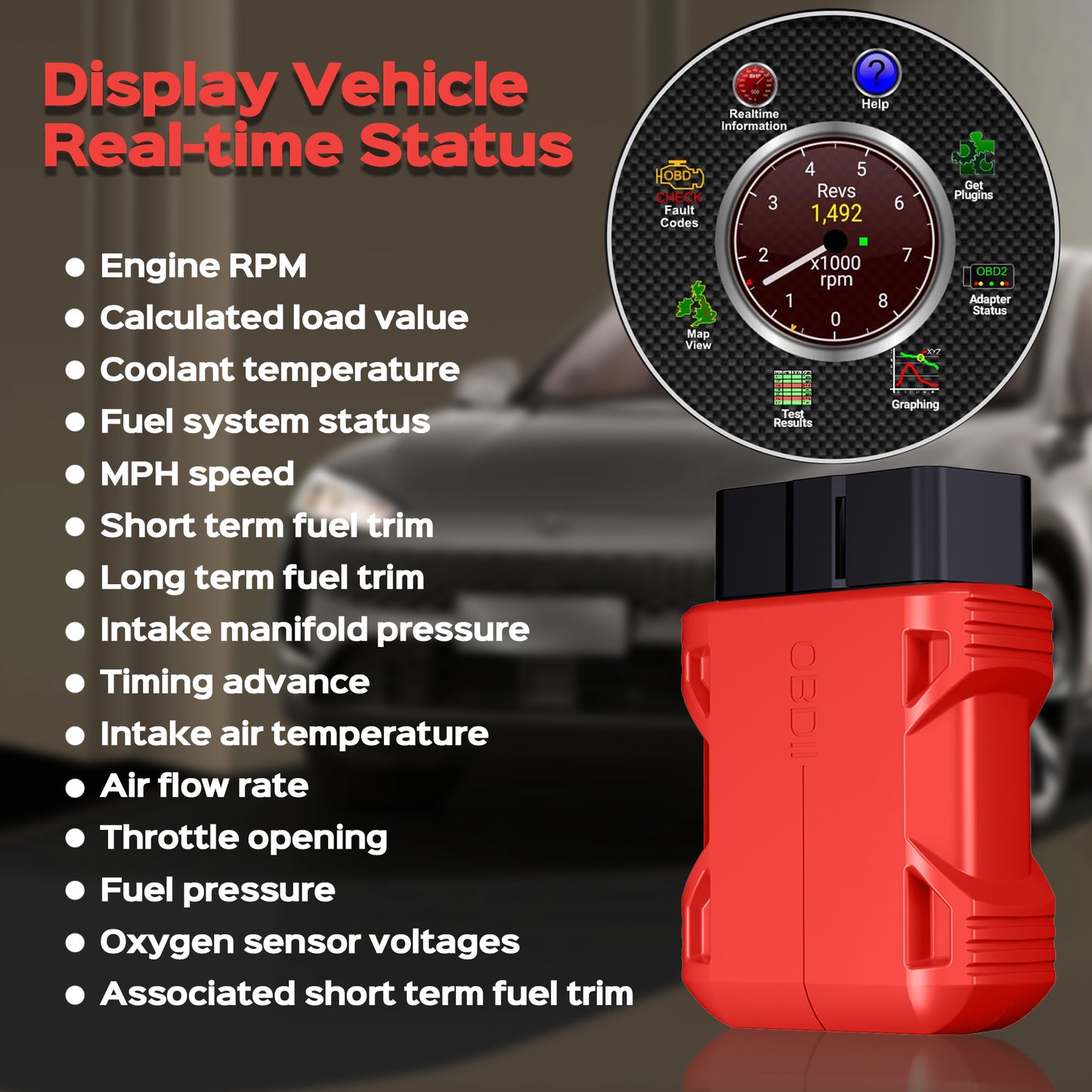 Tidymend OBD2 Scanner Bluetooth, Car Code Reader for iOS & Android, Exclusive APP & No Subscription Fee, OBDII Car Scanner Diagnostic Scan Tool