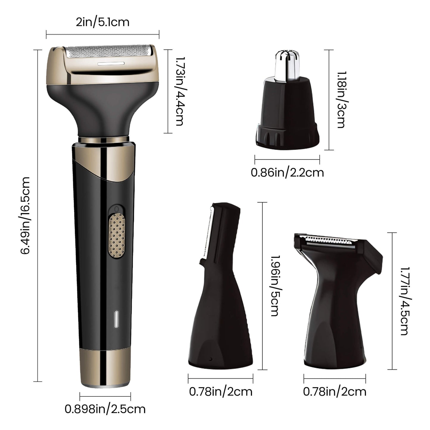 Reichtum Electric Shaver for Men Women, 4 in 1 Rechargeable Razor Nose Hair Trimmer Grooming Groomer Kit for Facial Eyebrow Beard Sideburn