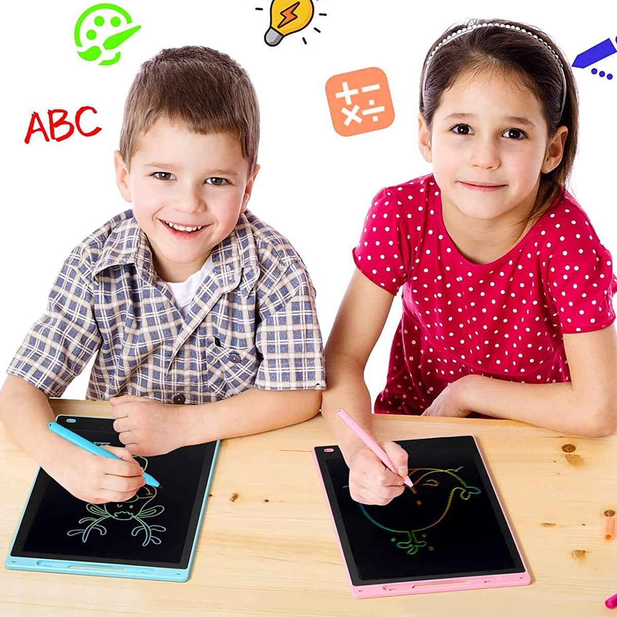 2 Pack LCD Writing Tablet, 12 Inch Colorful Doodle Board Drawing Tablet, Drawing Pad Learning Gift Creative Toy for 2-10 Year Old Girls Boys Toddlers