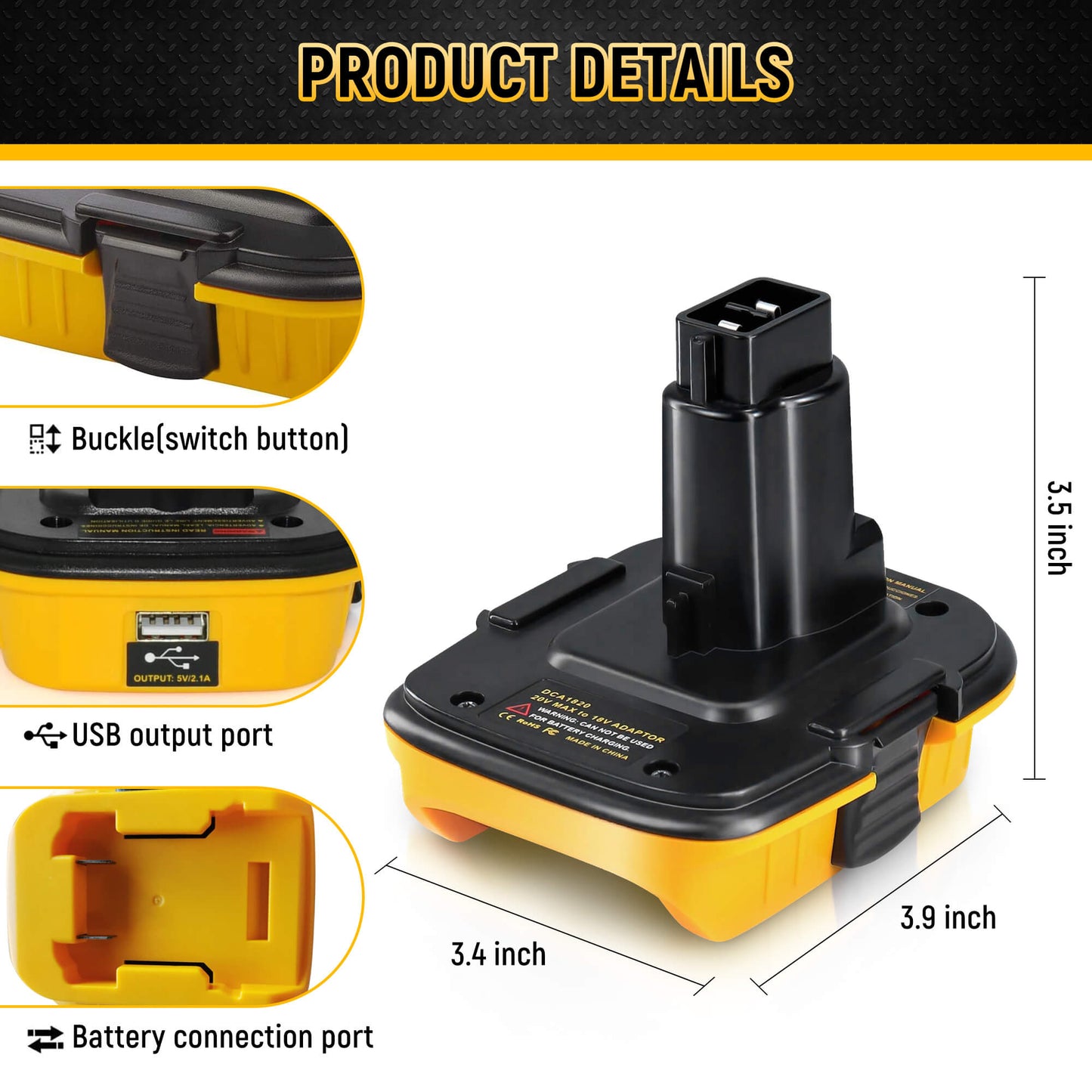 20V Battery Adapter for Dewalt 18V Tools Compatible with 20V MAX XR Lithium Battery DCB200 DCB201