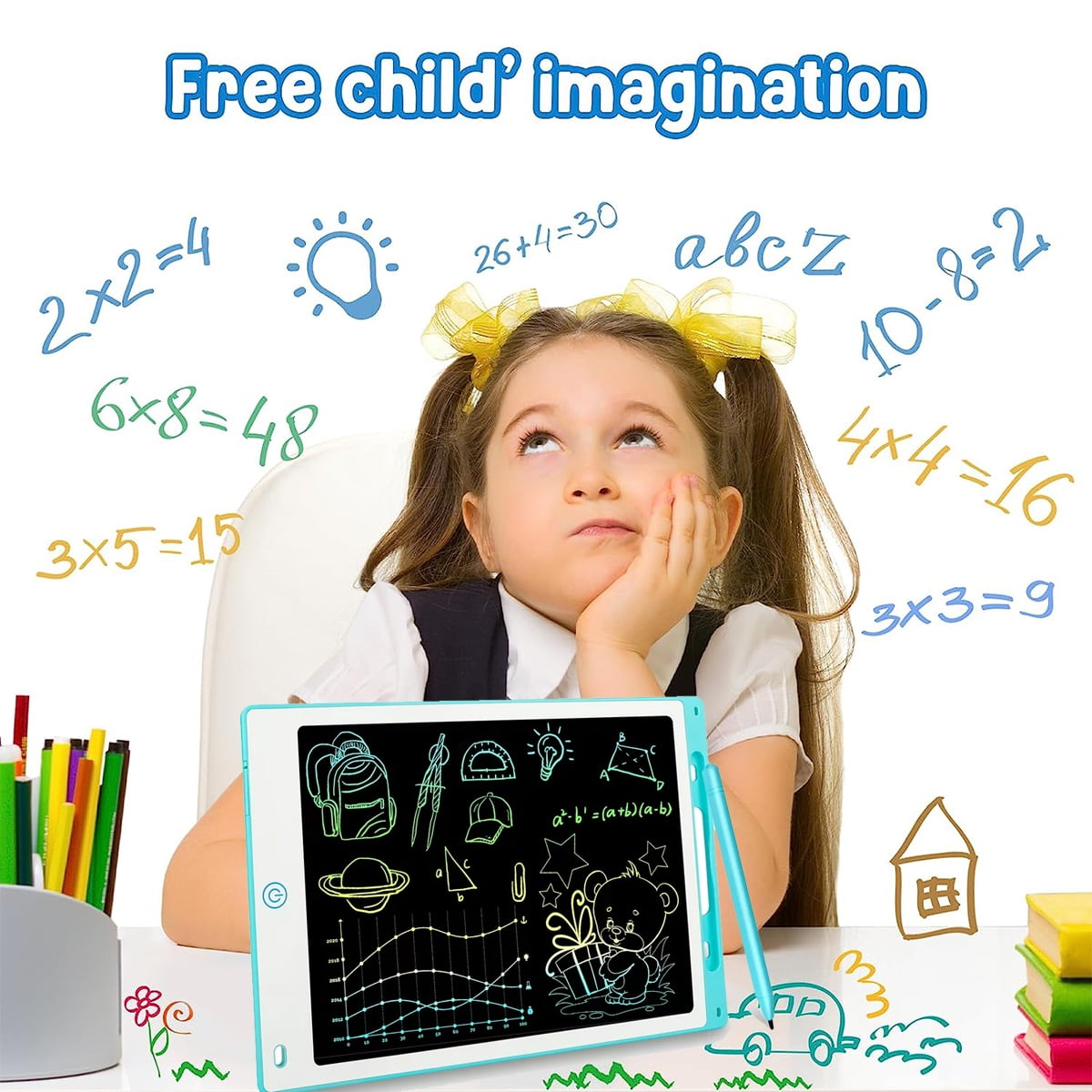 2 Pack LCD Writing Tablet, 12 Inch Colorful Doodle Board Drawing Tablet, Drawing Pad Learning Gift Creative Toy for 2-10 Year Old Girls Boys Toddlers