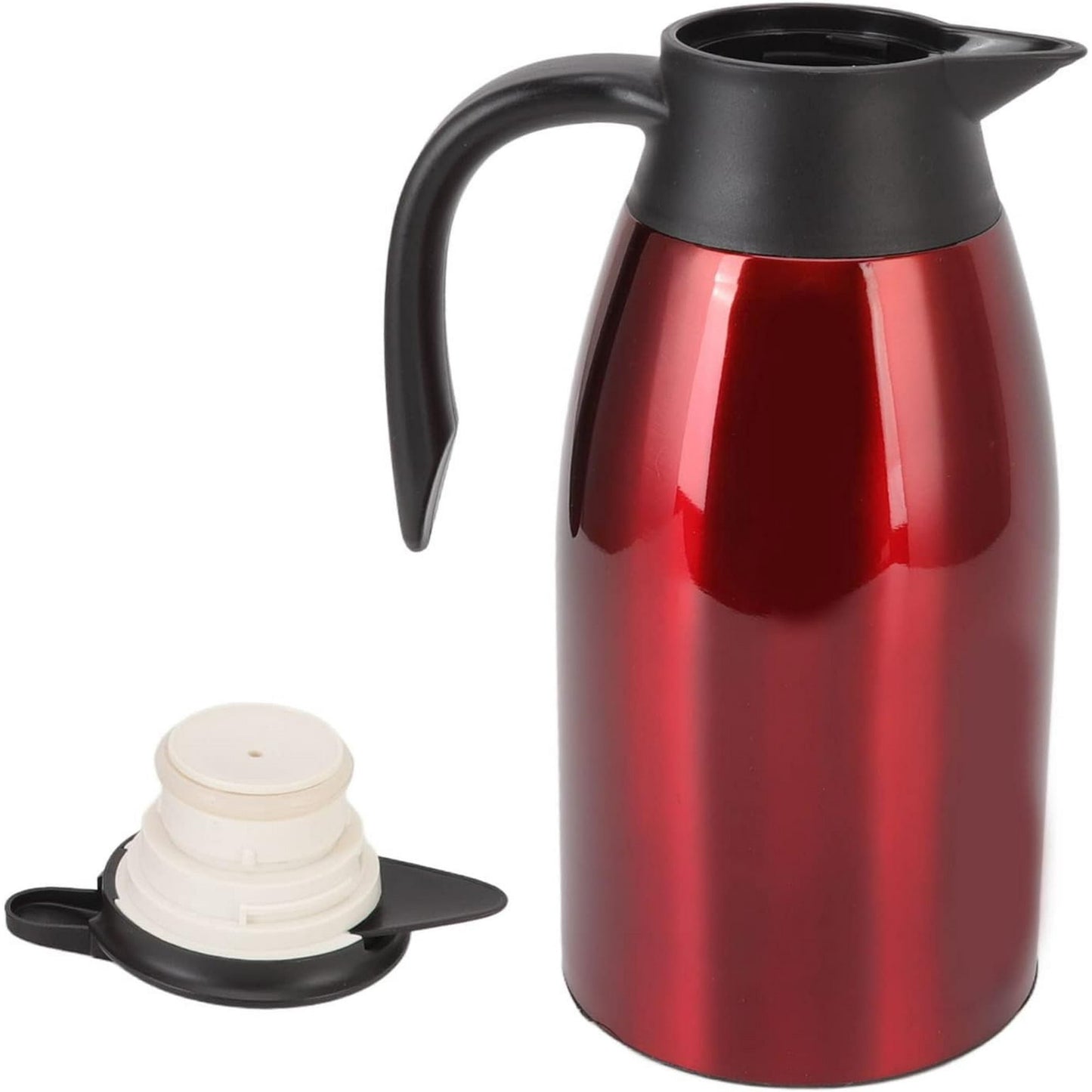 68oz Thermal Coffee Carafe, Stainless Steel Vacuum Insulated Coffee Thermos for Hot and Cold Beverage (Red)