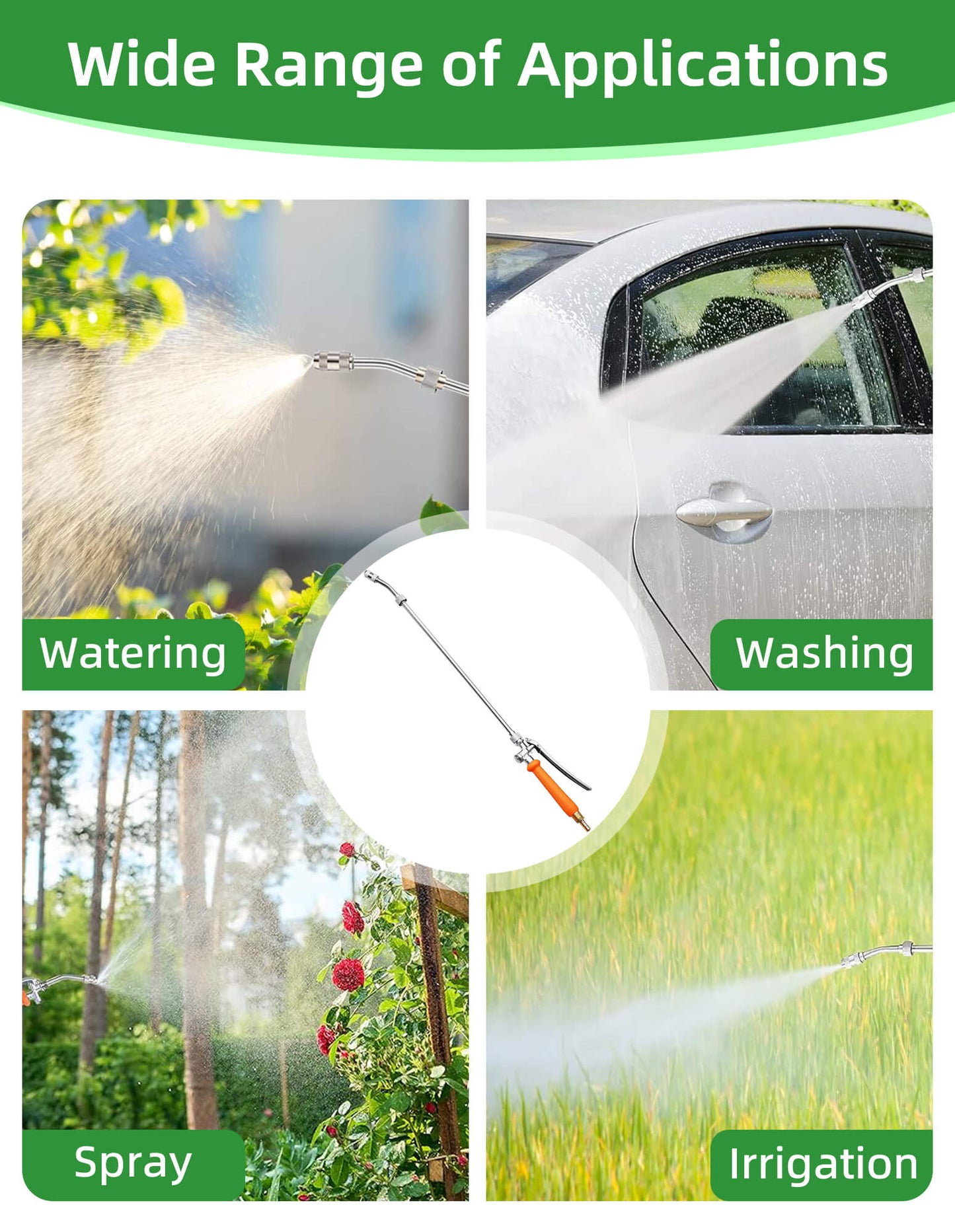 Fixdono Stainless Steel Watering Wand, 29" Universal Sprayer Wand Replacement, Perfect for Garden