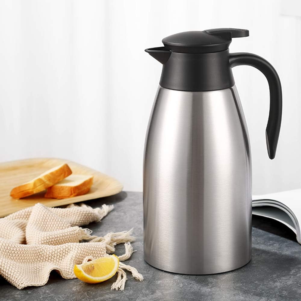 68oz Thermal Coffee Carafe, Stainless Steel Vacuum Insulated Coffee Thermos for Hot and Cold Beverage (Silver)