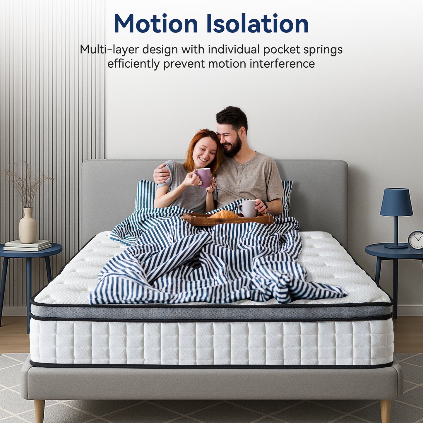 Hillnova 10" Queen Mattress, Euro Top Foam & Pocket Spring Hybrid Mattress in a Box, Plush Comfort, Pressure Relief and Motion Isolation