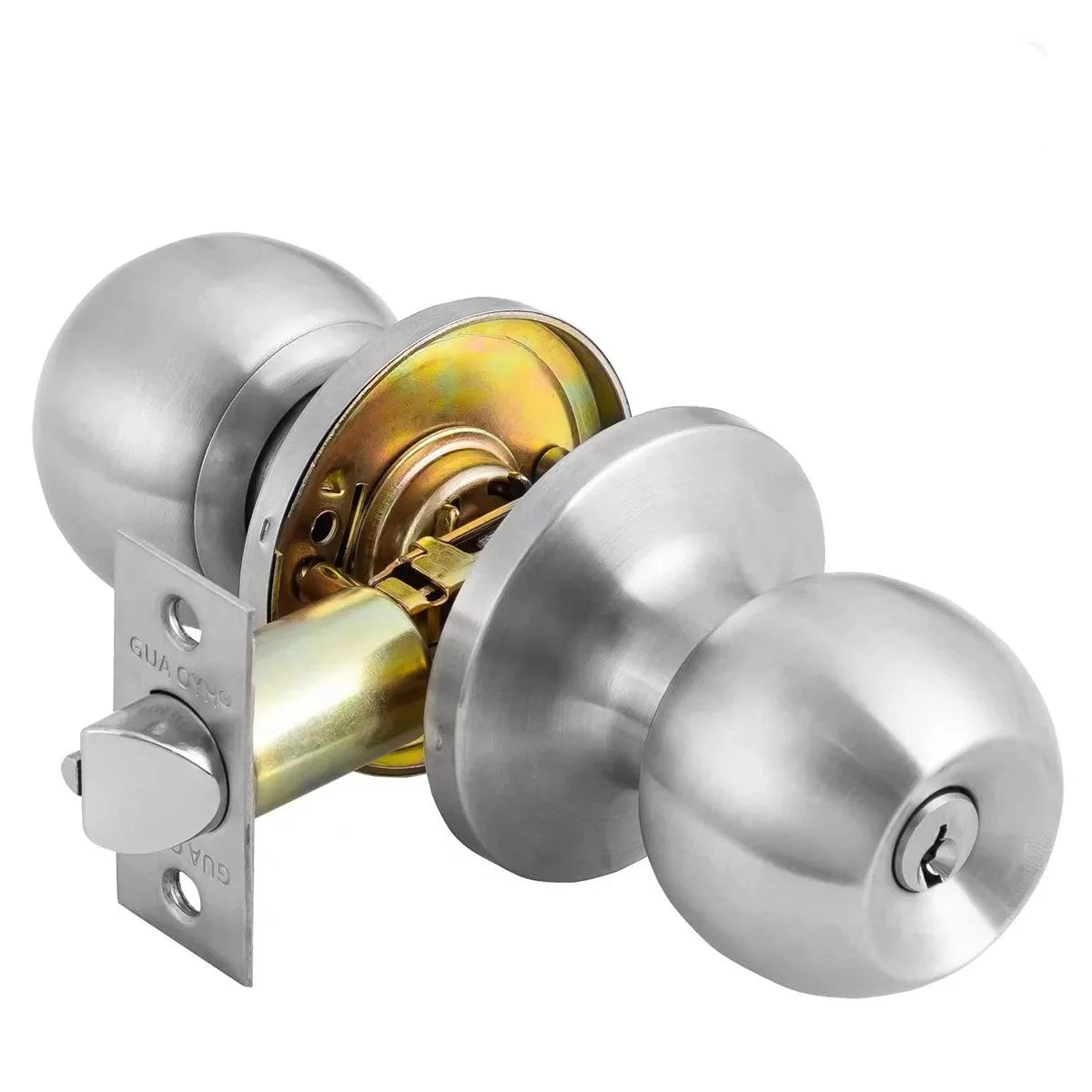 Sentryse Ball Door Knob with Lock and Key,Stainless Steel Entrance Door Lock,Keyed Entry Door Knob Set,Bedroom Door Knobs,Round Ball Handle