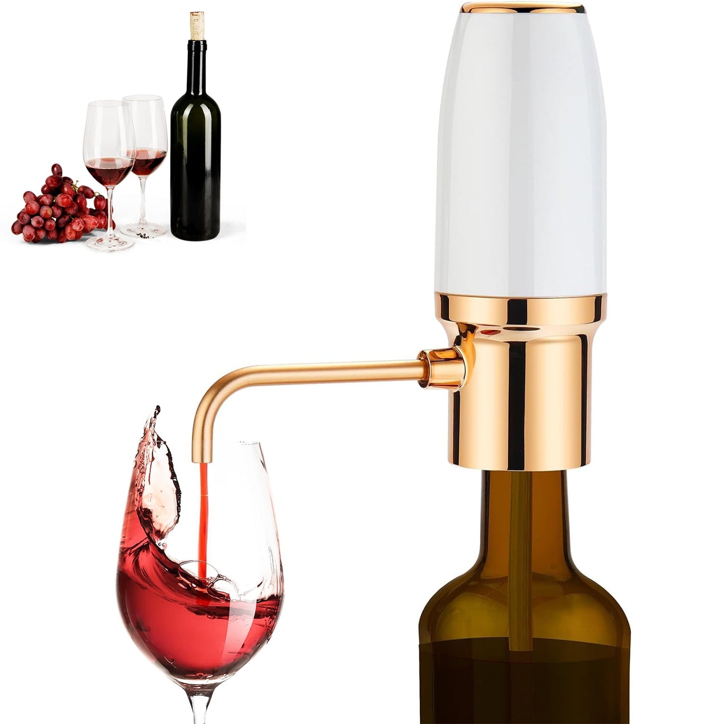 Automatic Wine Aerator Pourer Electric Smart Decanter, Dispenser Rechargeable with Micro USB Cable