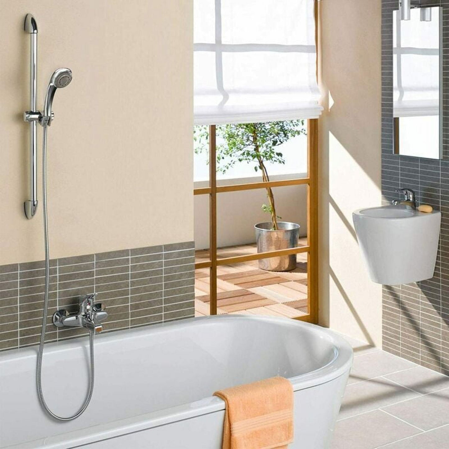 Fixdono Shower Hose Extra Long 118", Chrome Handheld Shower Head Hose with Brass Insert and Nut