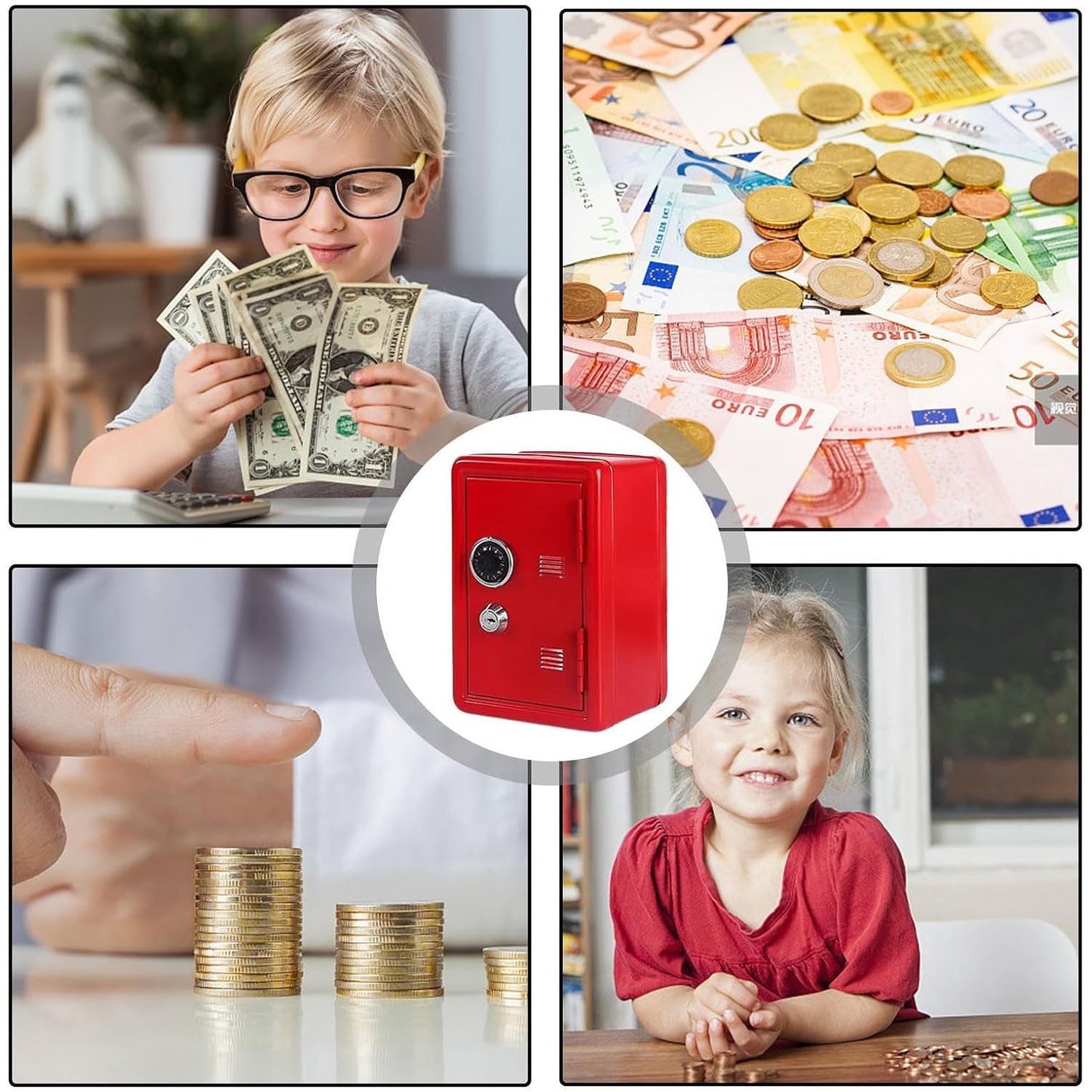 Fixdono Piggy Bank for Kids, Money Bank Toys Money Saving Box Gift for Boys Girls Ages 4+ Years