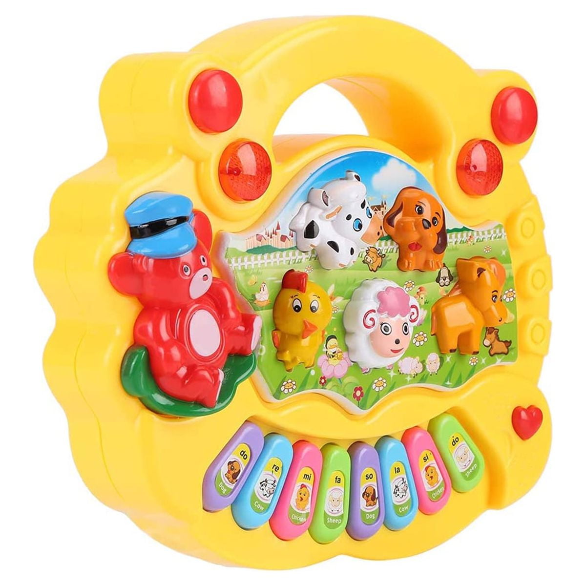 Baby Music Keyboard Piano Drum Set, Baby Piano Light Up Animal Musical Toys,Infant Piano Toys for 1-3, Toddler Piano 6 12 18 24 Months Early Educational Toys