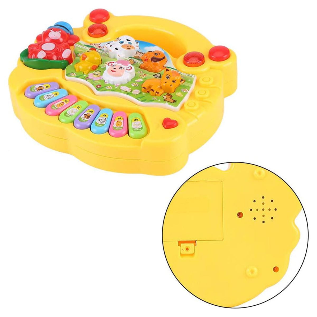 Baby Music Keyboard Piano Drum Set, Baby Piano Light Up Animal Musical Toys,Infant Piano Toys for 1-3, Toddler Piano 6 12 18 24 Months Early Educational Toys