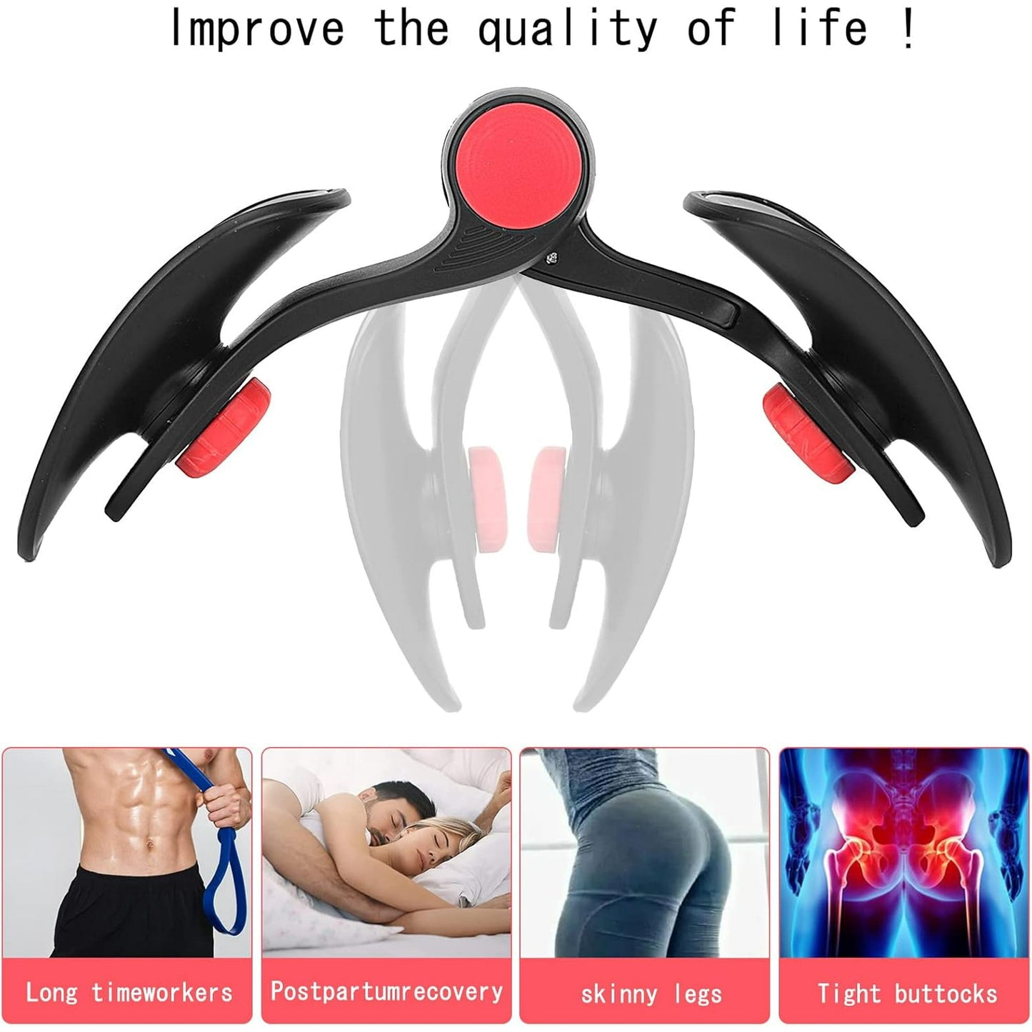 Tidymend Thigh Master Hip Trainer Kegel Exerciser, 48.5 lbs Pelvic Floor Muscle Trainer, Inner Thigh Exercise Equipment for Men Women Home Gym, Black