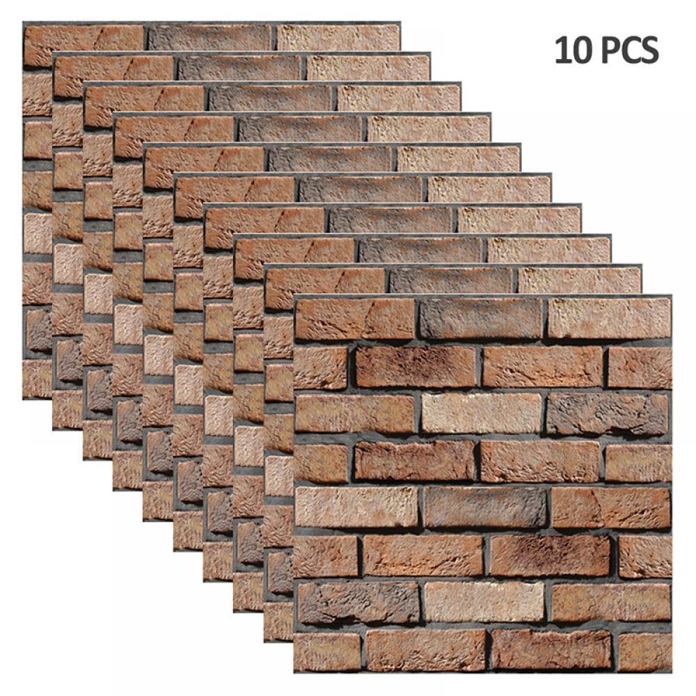 10PCS 3D Brick Wall Stickers, 10 Sq.Ft Self-Adhesive Foam Panels for Home Decor, Waterproof & Removable Peel and Stick Wallpaper for Bedroom, Bathroom, Kitchen