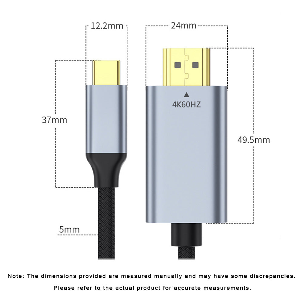 USB C to HDMI-compatible Cable Adapter 10Ft, 4K@60Hz Resolution, Type C to HDMI-Compatible with MacBook Pro/Air 2019, iPad Pro 2020, Galaxy S20, Android, etc